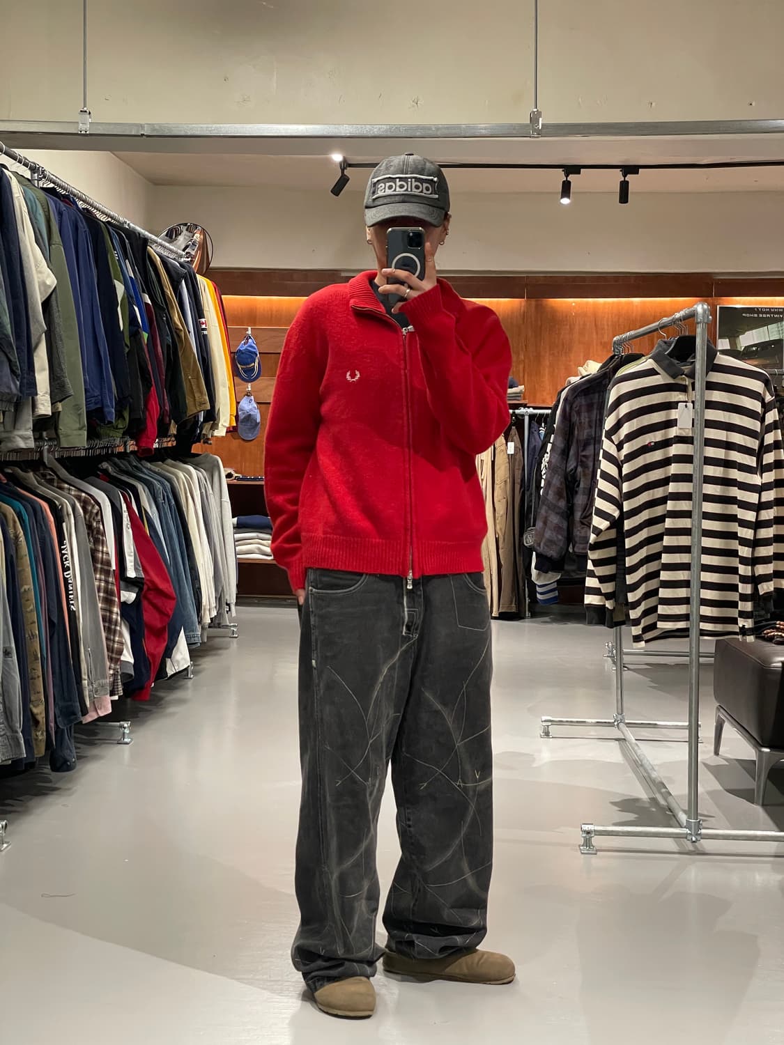 프레드페리 울 니트 집업 상품이미지2