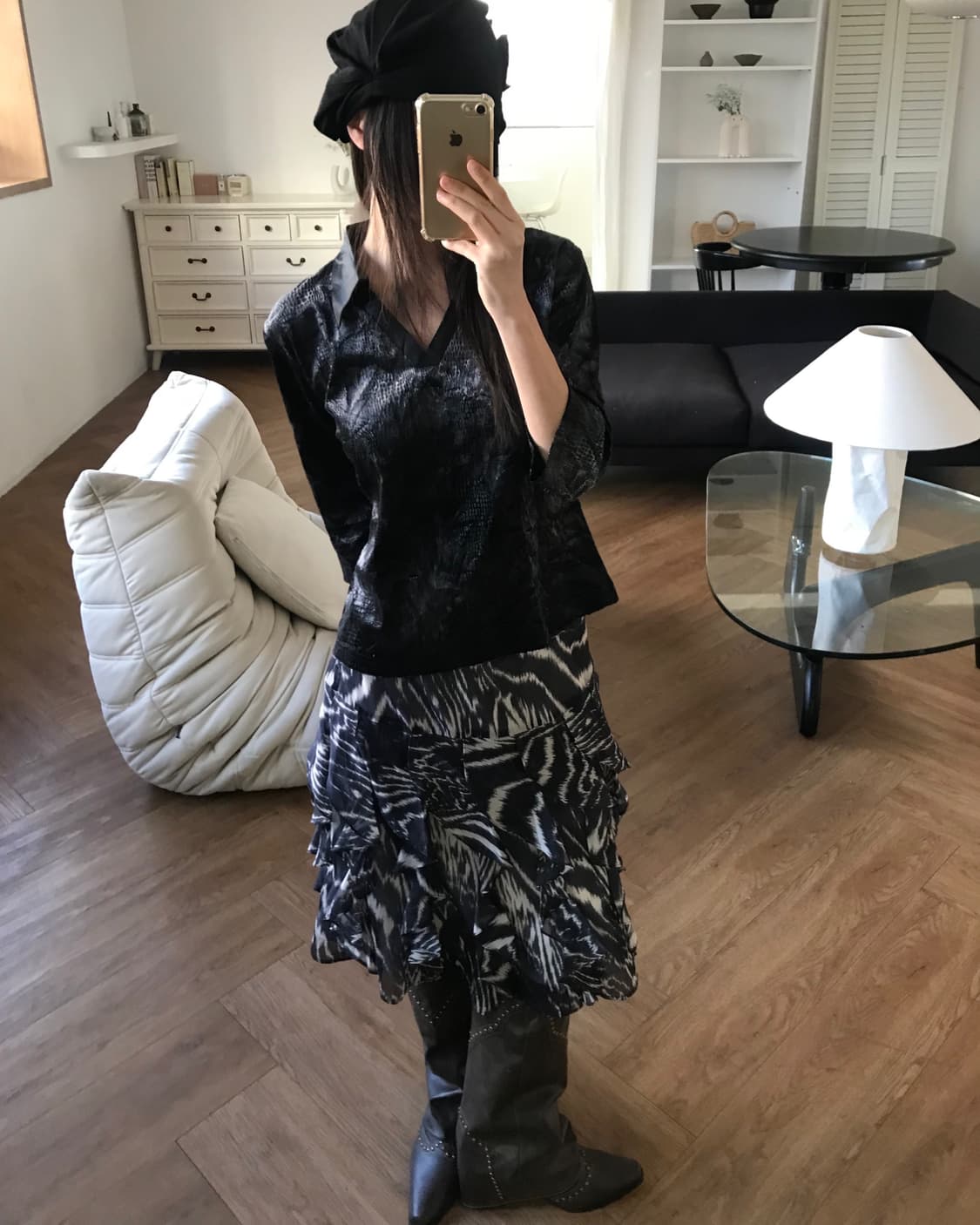 vintage pattern top 상품이미지3