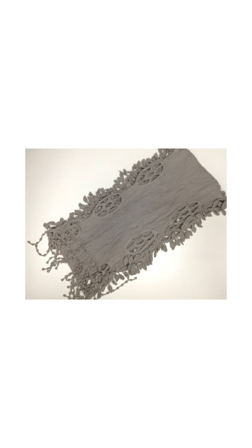 빈티지 카키베이지 태슬 스카프 상품이미지3