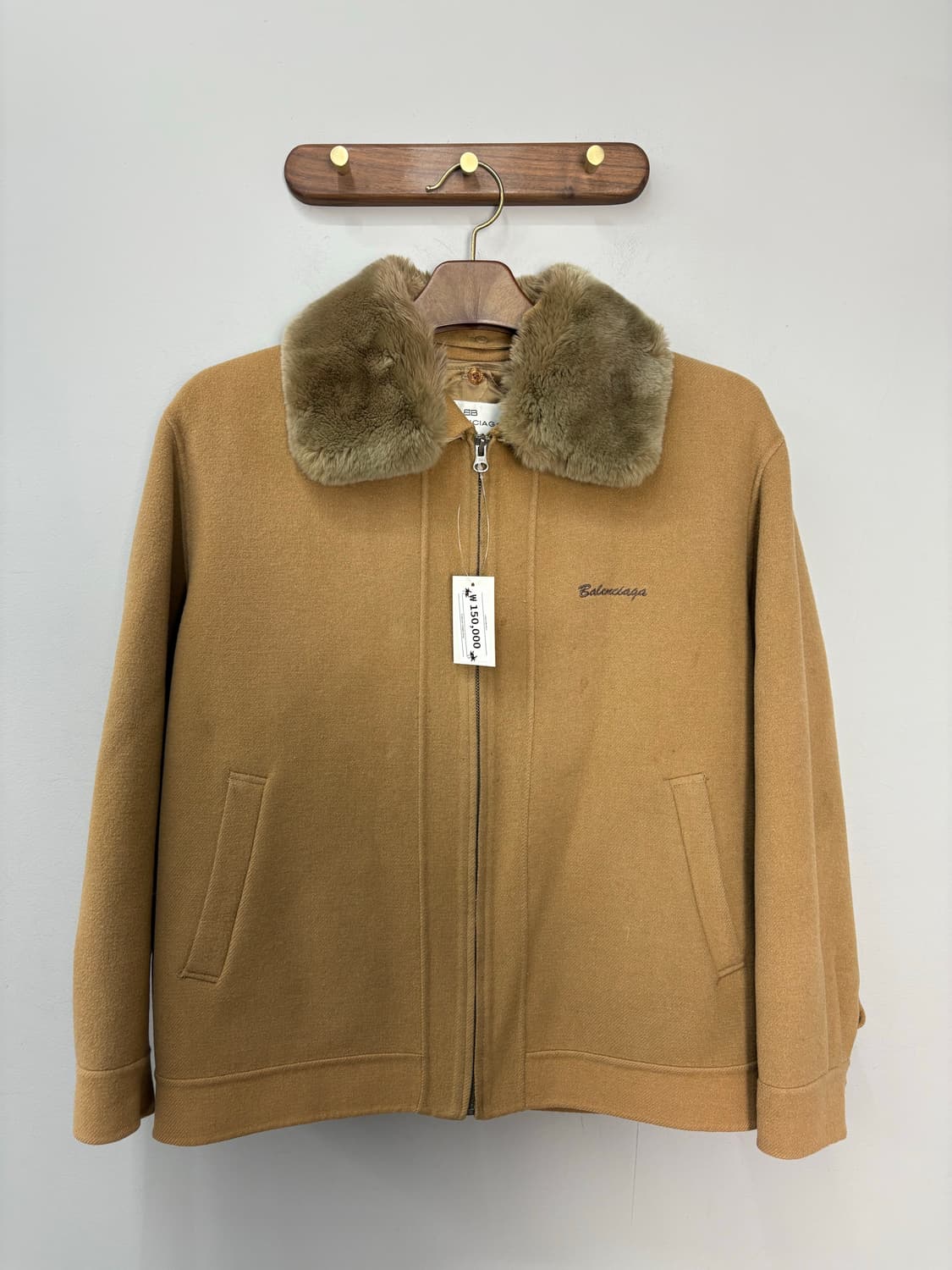 발렌시아가 퍼 카라 숏 해링턴 브라운자켓 A3308 상품이미지2