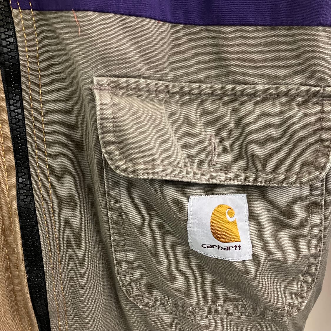 칼하트 리메이크 컬러 블록 패치워크 후드 자켓 XL 상품이미지4