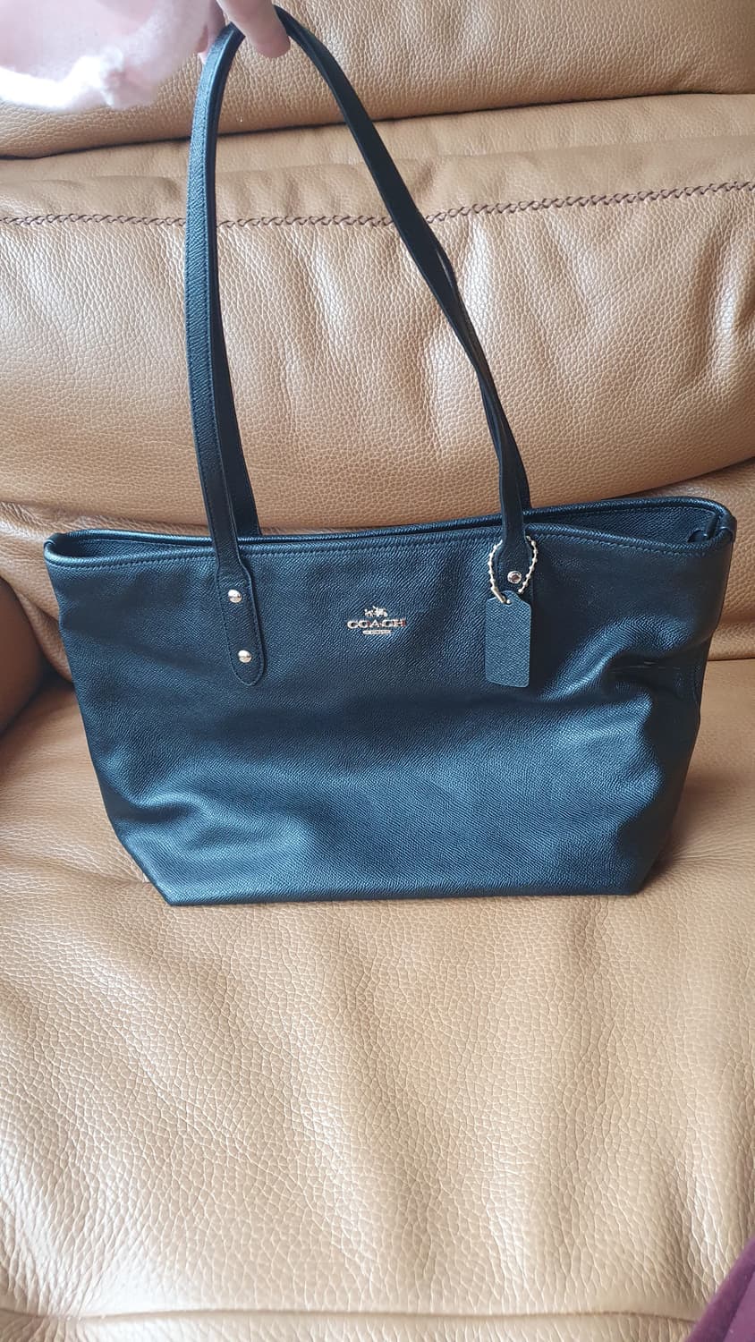 코치 블랙 레더 숄더백 토트백 쇼퍼백 상품이미지1