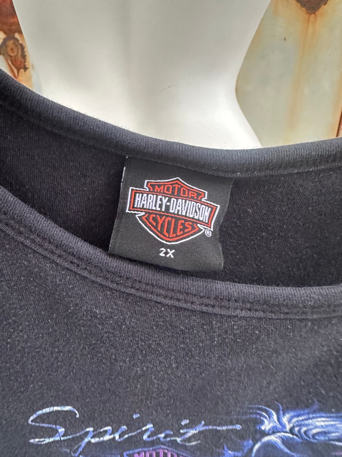 🎸Harley-Davidson 블랙 프린팅 슬리브리스🎸 상품이미지6