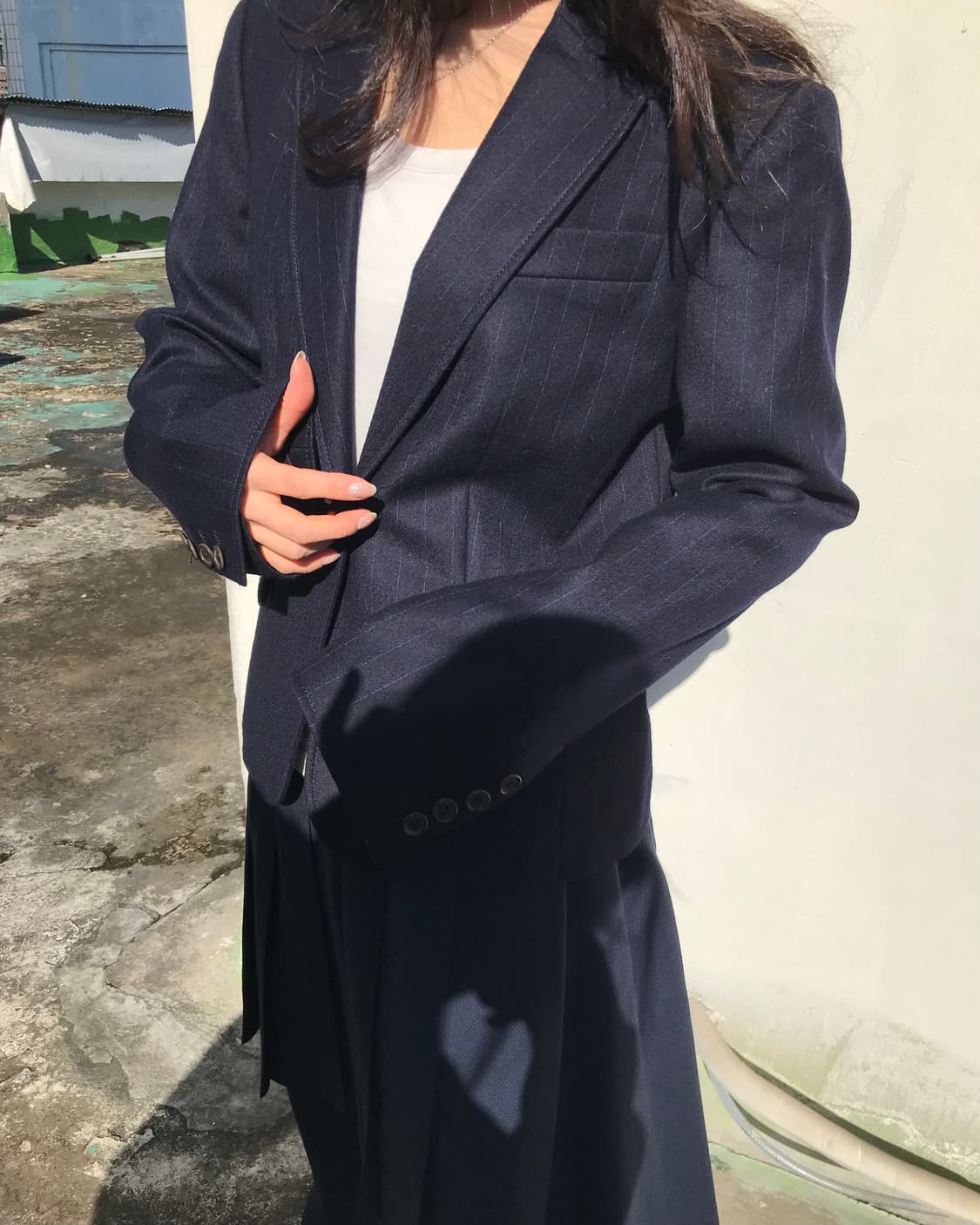 Aspesi 네이비 스트라이프 블레이저 상품이미지2