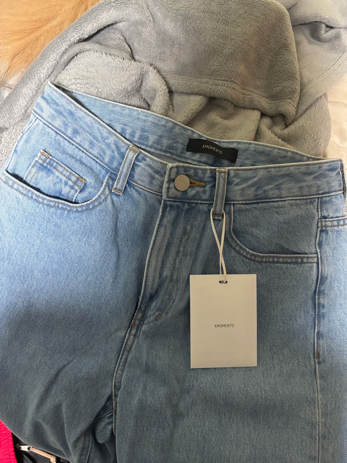 아모멘토 스트레이트핏 데님 라이트블루 상품이미지2