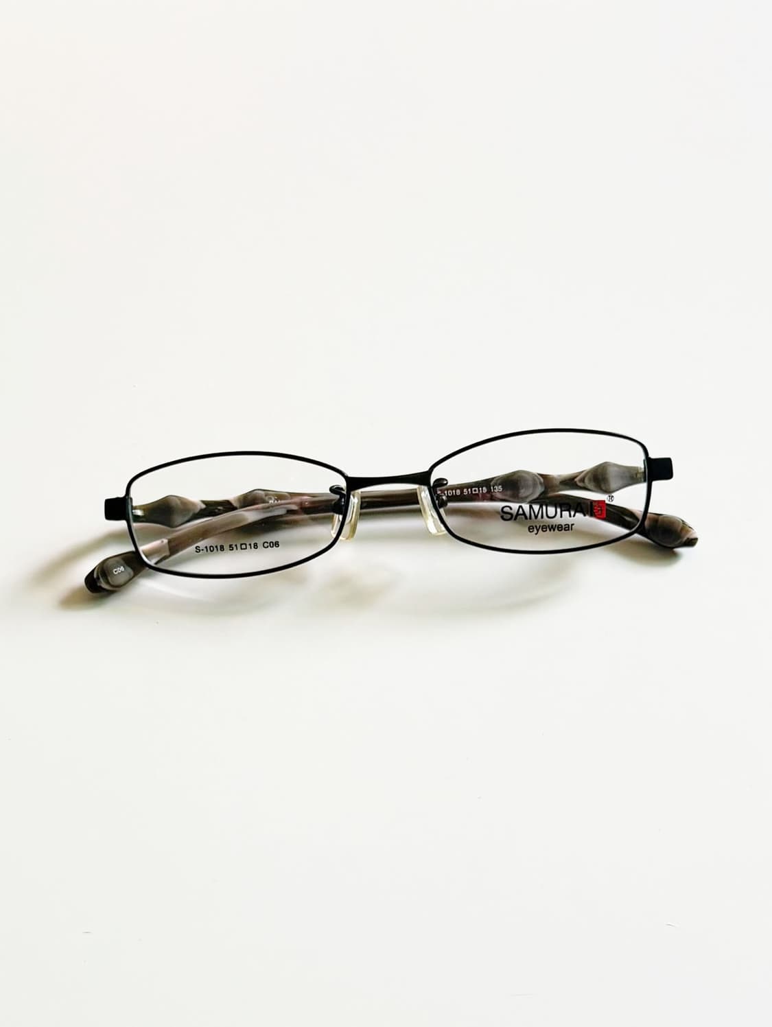 SAMURAI EYEWEAR 블랙 슬림 스퀘어 메탈 빈티지 안경 상품이미지1