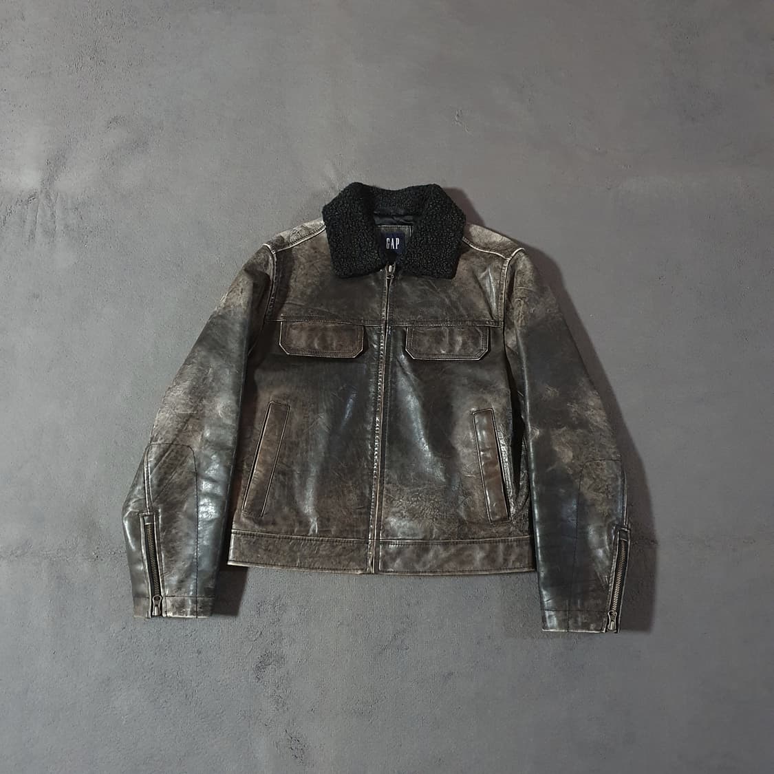 90s 올드 갭 카우 레더 자켓 xs 상품이미지1