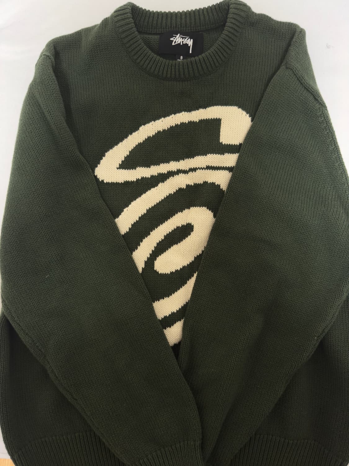 스투시 컬리S 스웨터 그린 상품이미지3