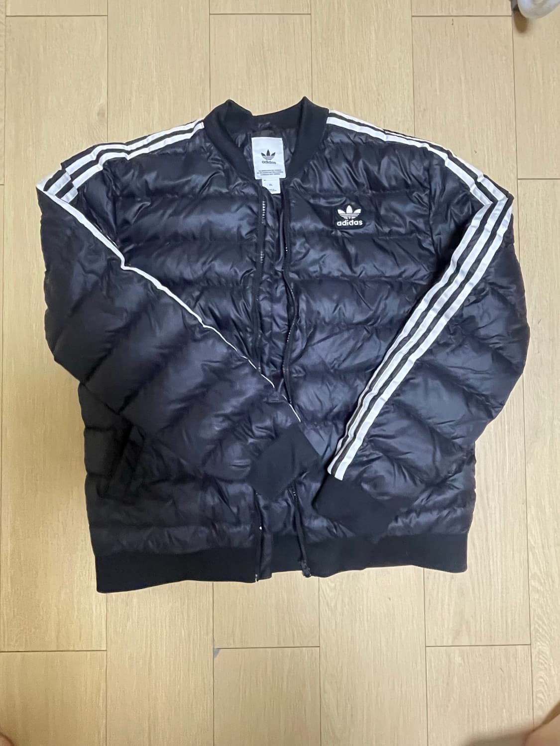 아디다스 오리지널스 삼선 덕다운 블랙 패딩 자켓 XL 상품이미지1