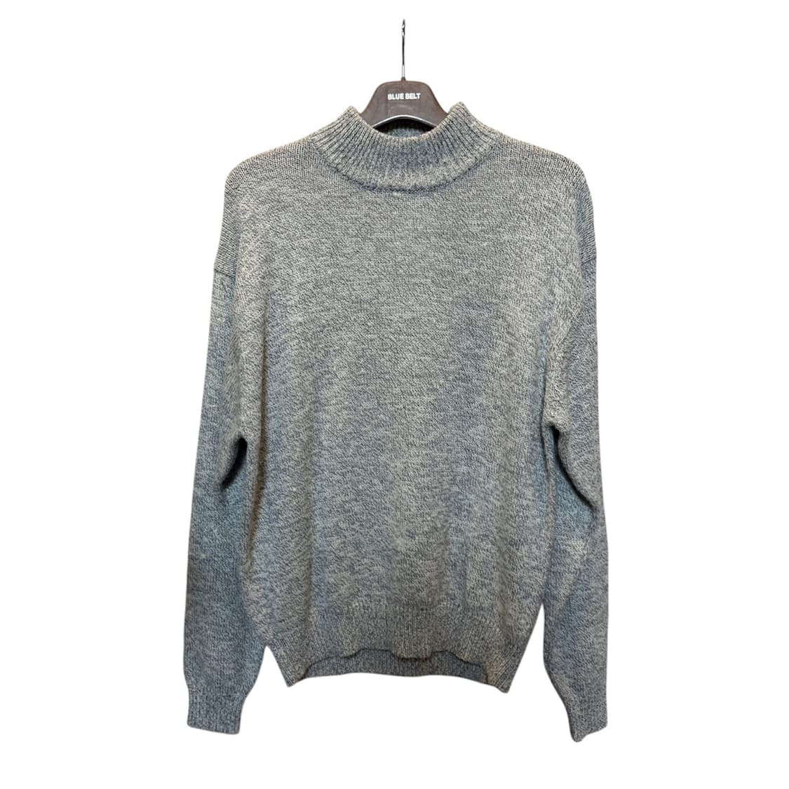 MOSCHINO 모스키노 하프폴라 울 니트 드롭숄더 디테일 멜란지 그레이 상품이미지1