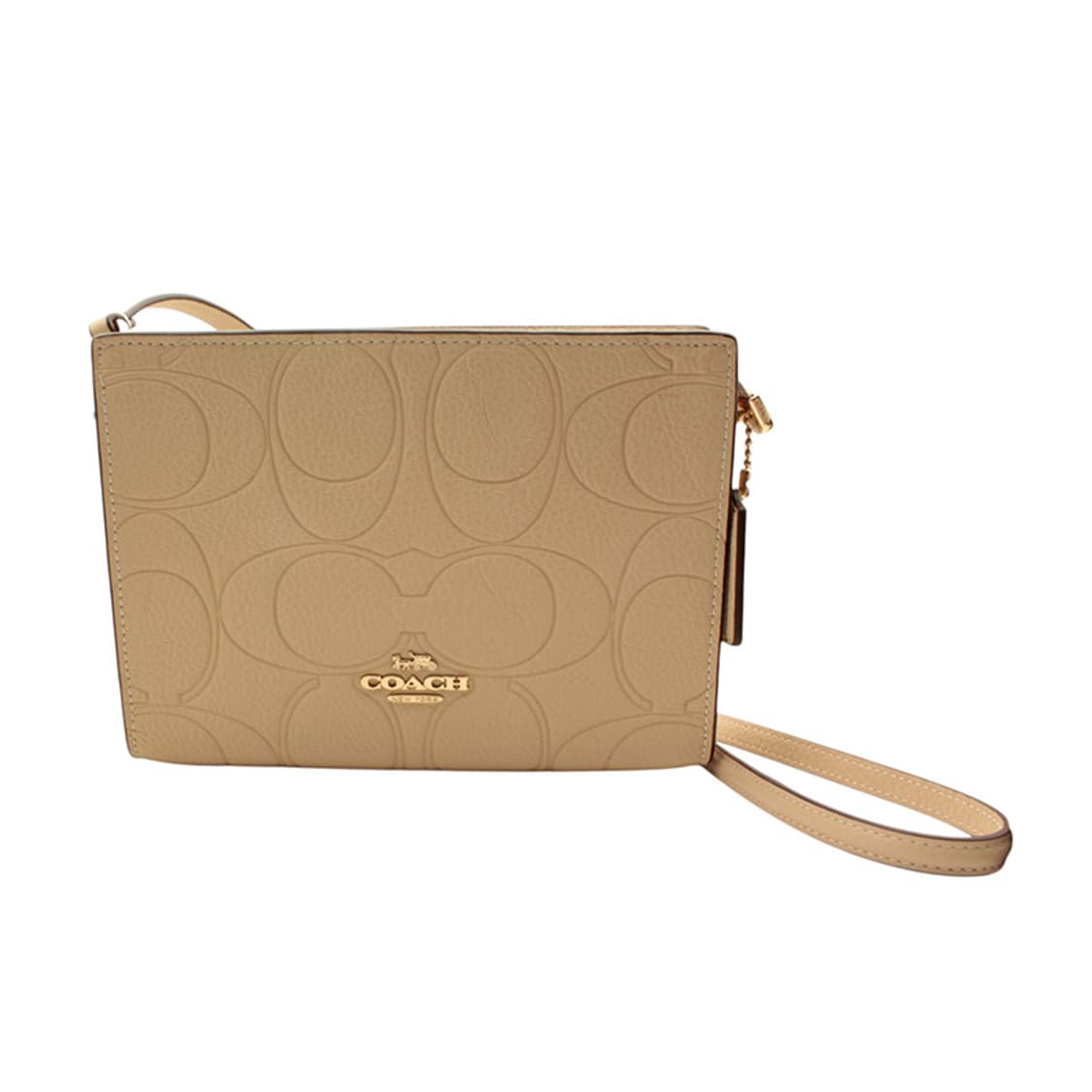 코치 베이지 레더 크로스 겸 클러치백 상품이미지1