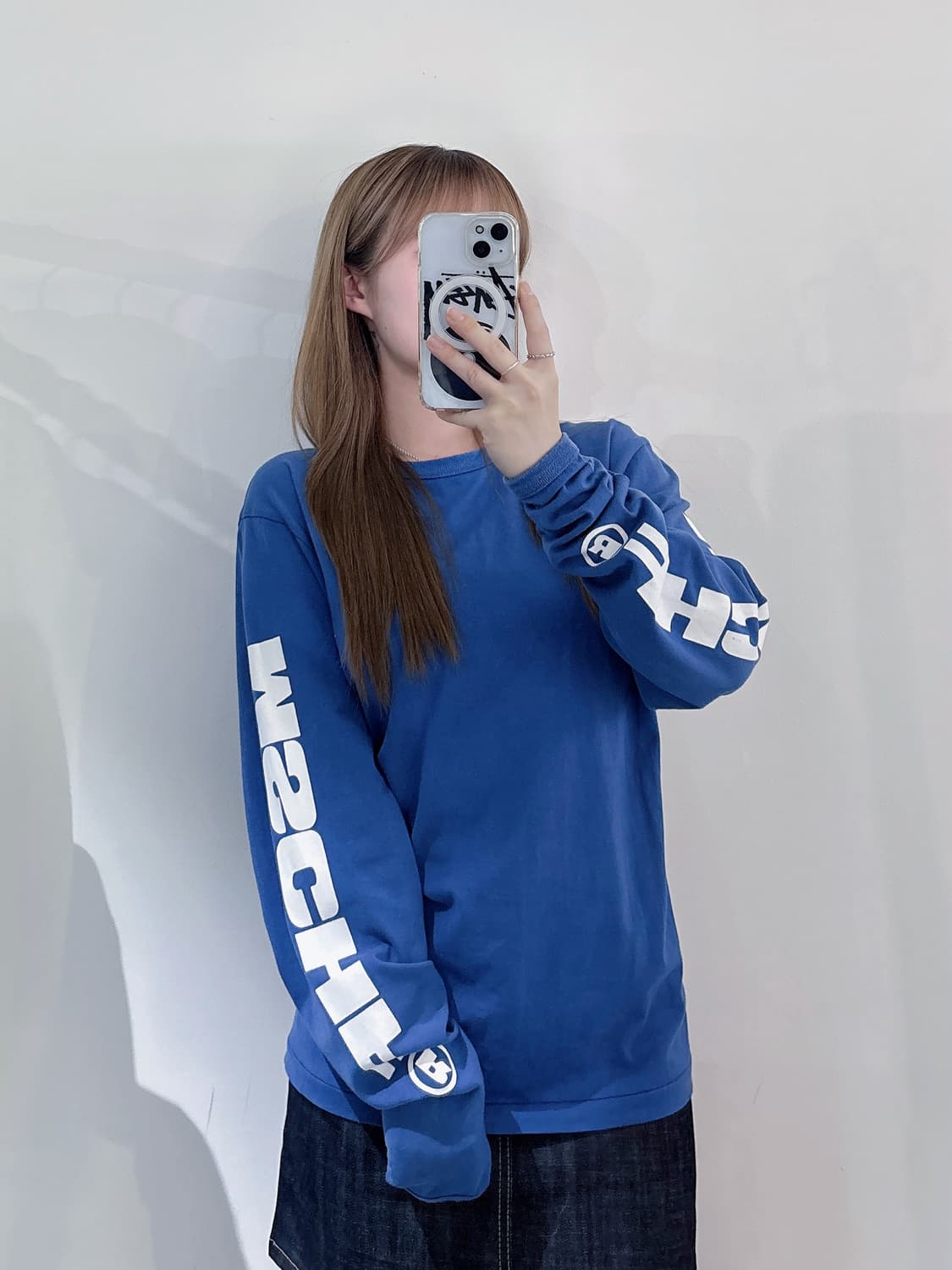 미스치프 베이비블루 사이드로고 슬리브 상품이미지1