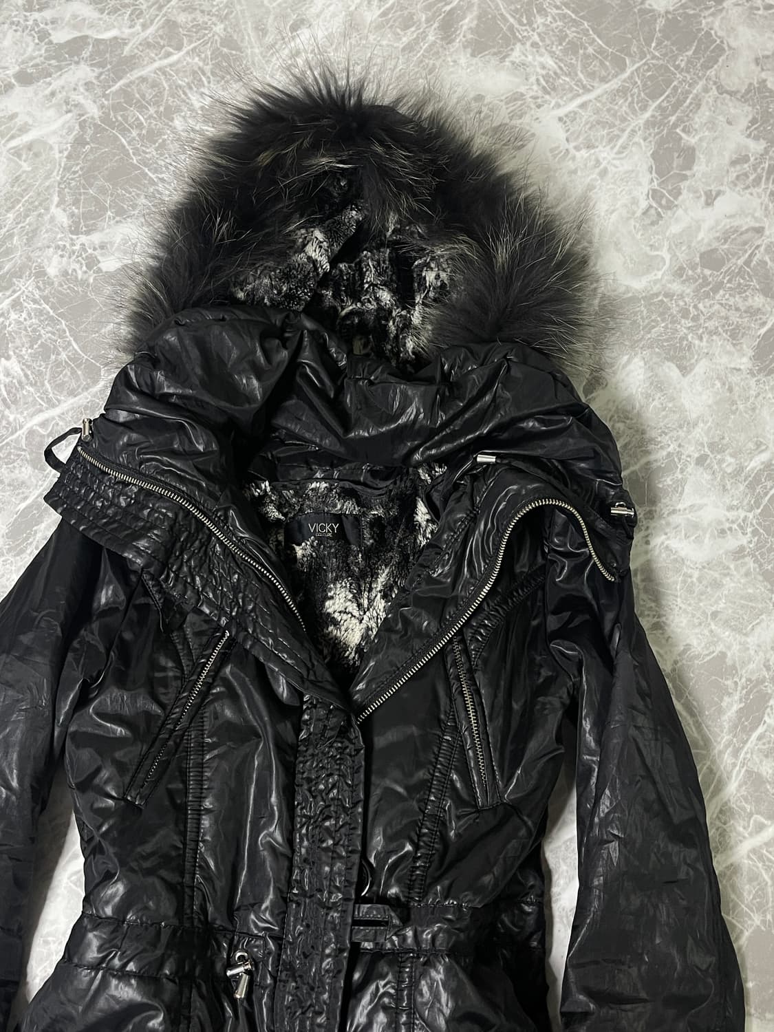 vicky black fur jacket 상품이미지2