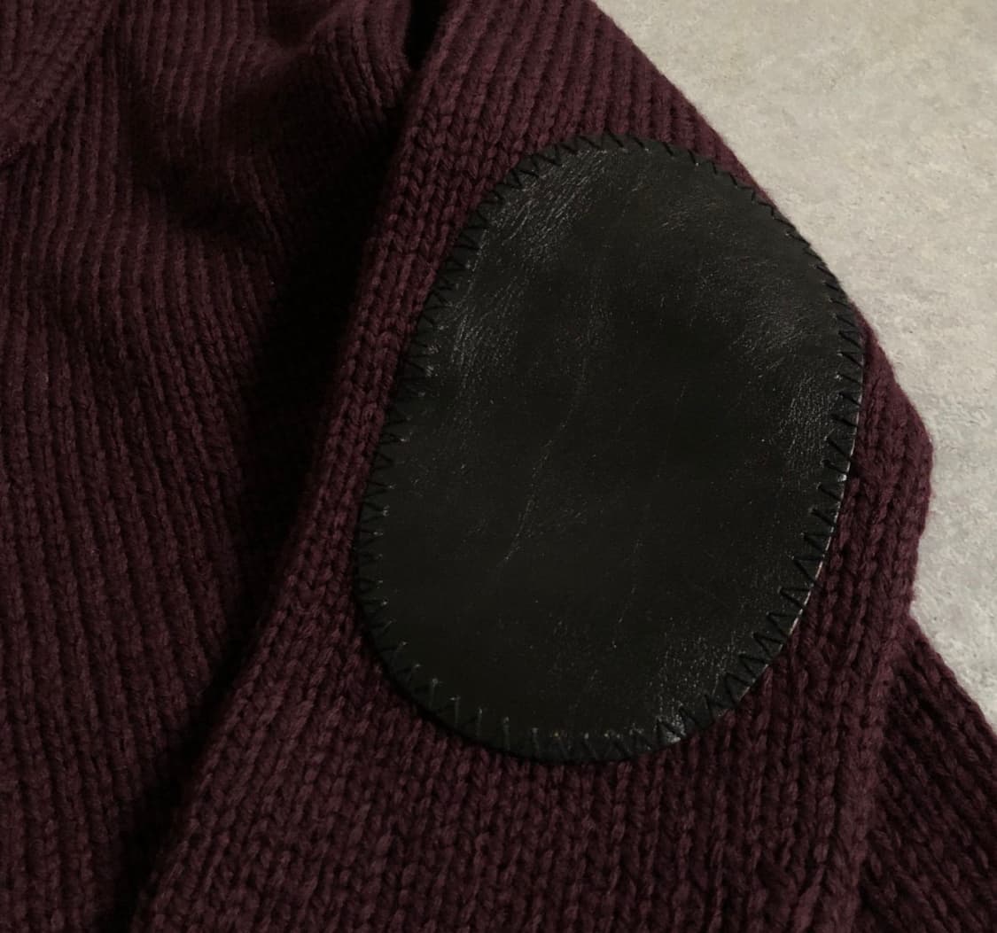 피그벨 레더패치 숄카라 가디건 상품이미지3
