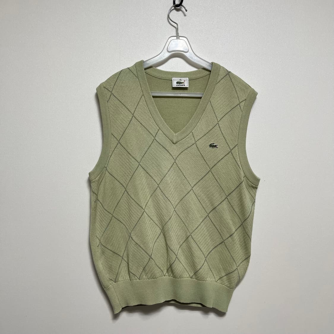 라코스테 아가일 니트 베스트 그린 95 상품이미지1