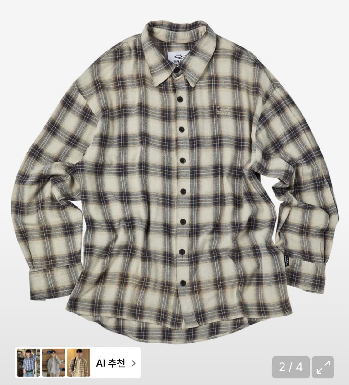 트래블 스프레이 체크 셔츠 베이지 상품이미지1