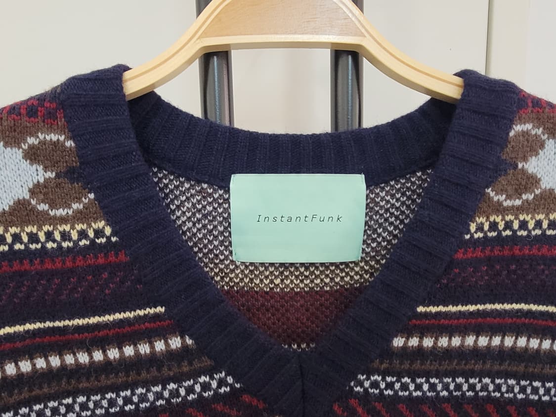 인스턴트펑크 자카드 울 니트 베스트 프리사이즈 빅사이즈 상품이미지3