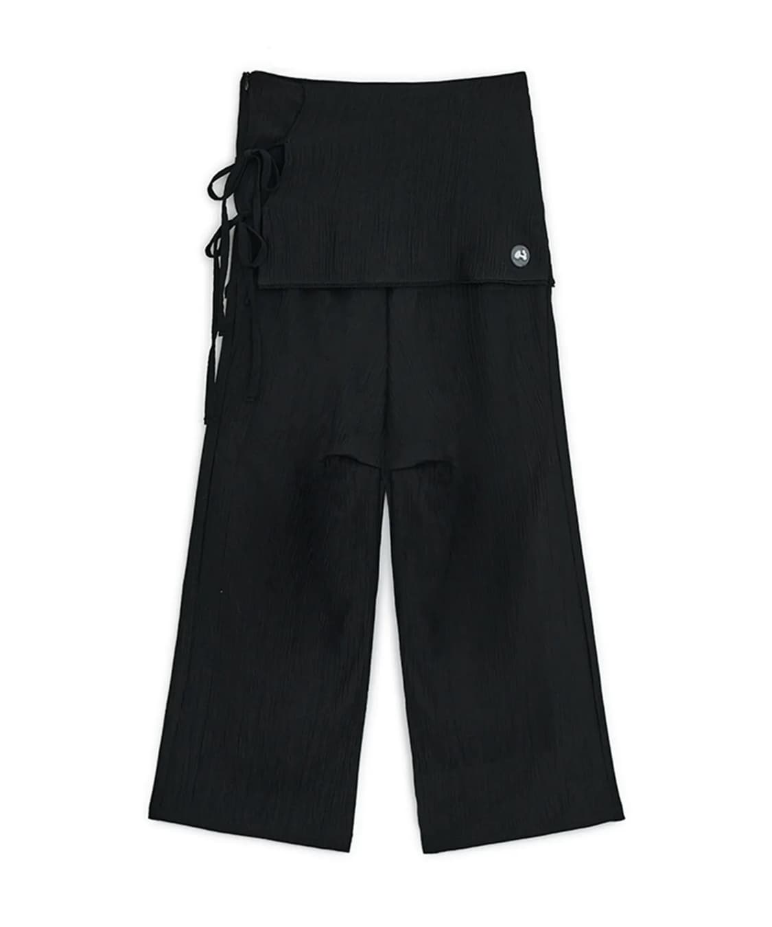 허그유어스킨 스커트 레이어드 팬츠 블랙 상품이미지1