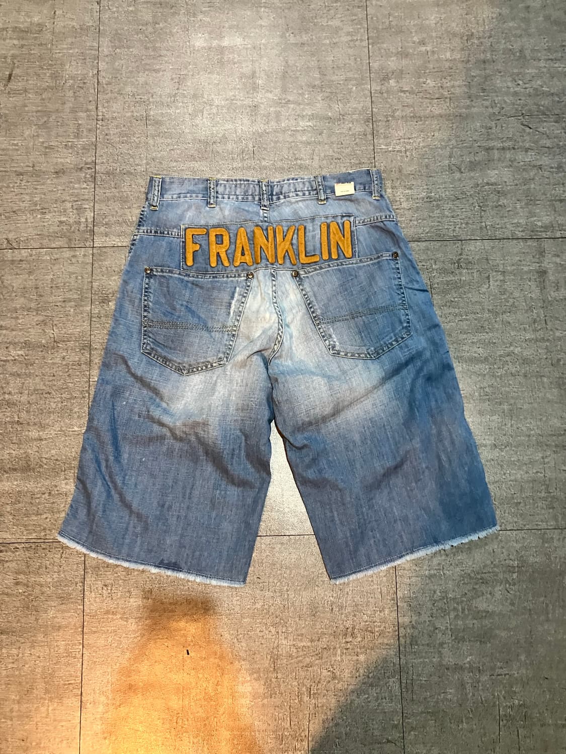 일본빈티지 Franklin 올드스쿨스트릿 데님하프팬츠 반바지 상품이미지1