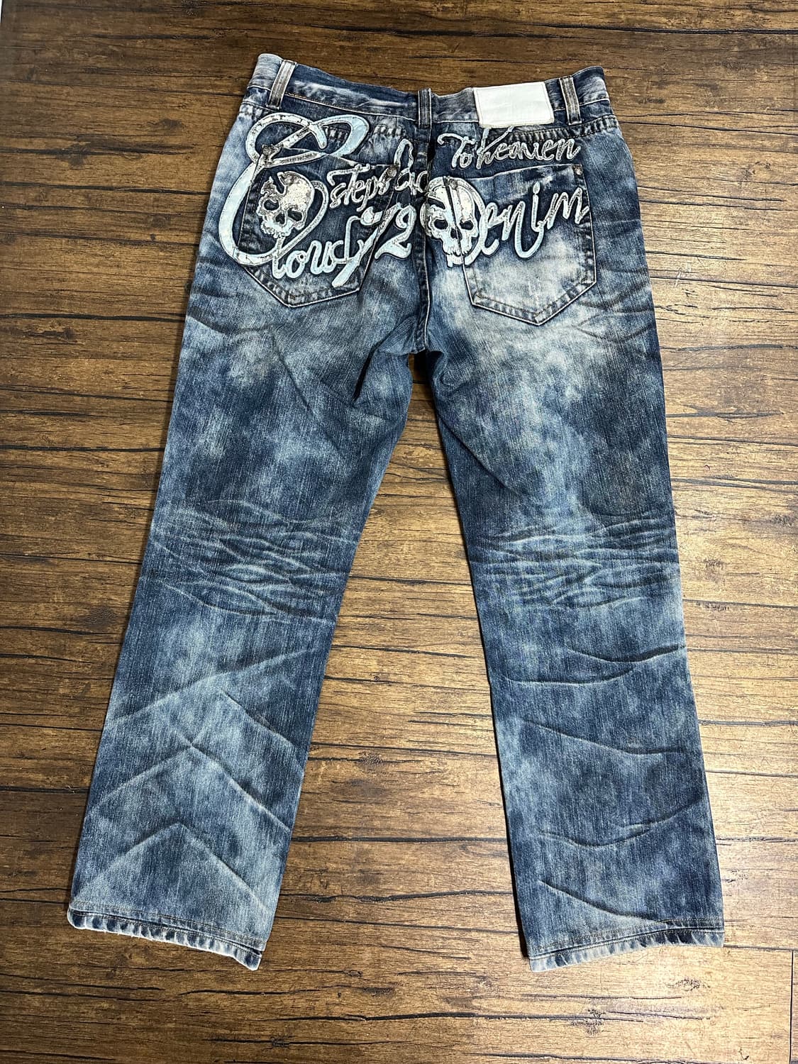 Y2K Poison Denim 스컬 워싱 데님 32 상품이미지4