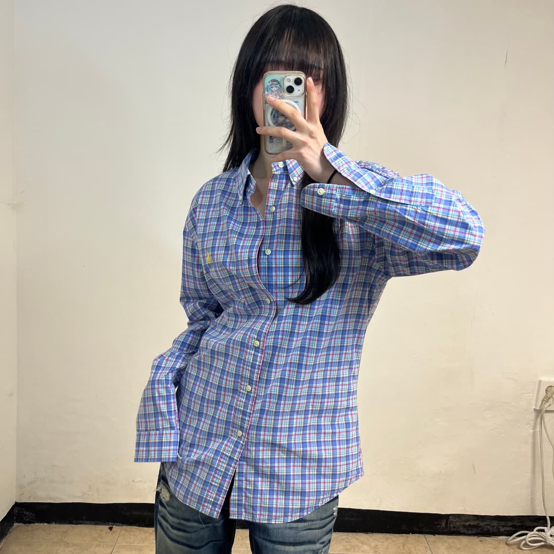 Polo blue check shirt 상품이미지2