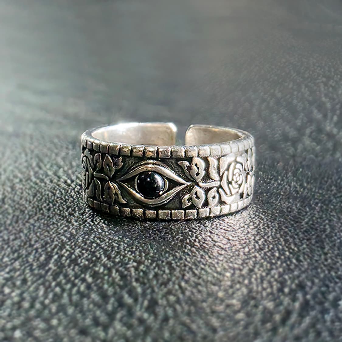 Ayn 실버 남자 엔틱 빈티지 명품 고대 장미 눈 반지 상품이미지1