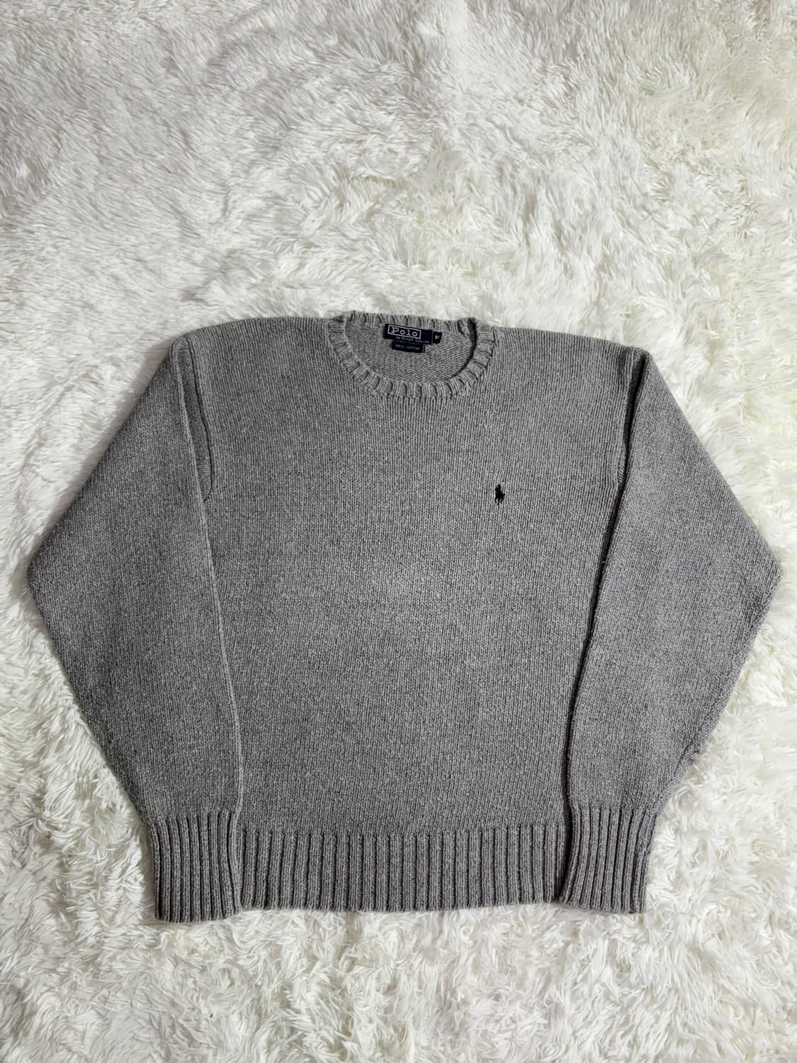 폴로 랄프로렌 라이트그레이 포니로고 라운드 니트  상품이미지3