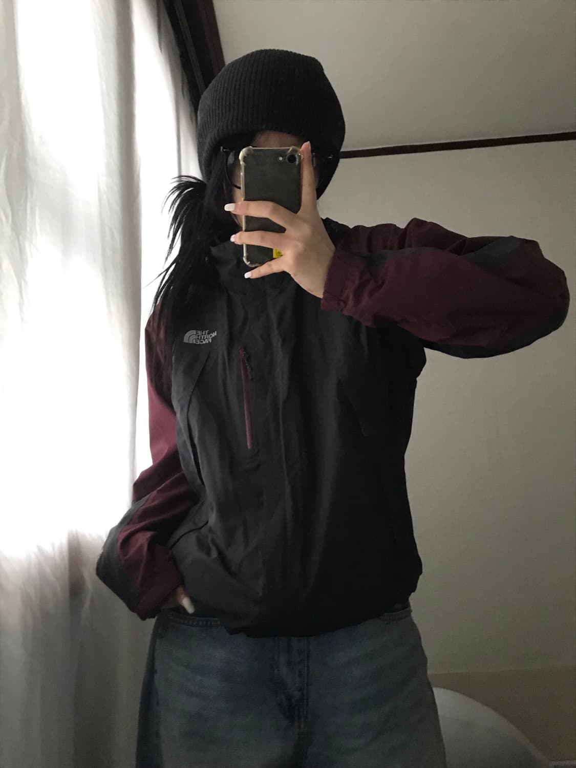 노페 버건디 그레이 바람막이 상품이미지8