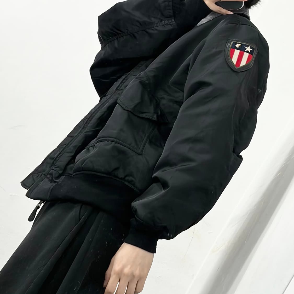 Ameco 아메코 레더카라 MA-1 자켓 상품이미지3