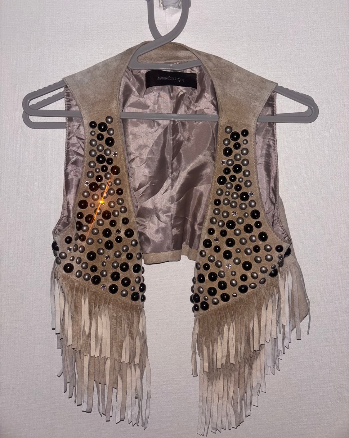 Vintage 스웨이드 스터드 프린지 베스트 상품이미지1