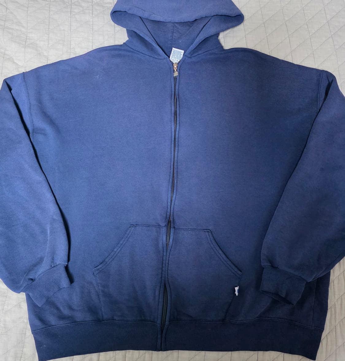 [XXL] 90s USA 빈티지 러셀 애슬레틱 후드집업 네이비 쿨페이드 상품이미지1