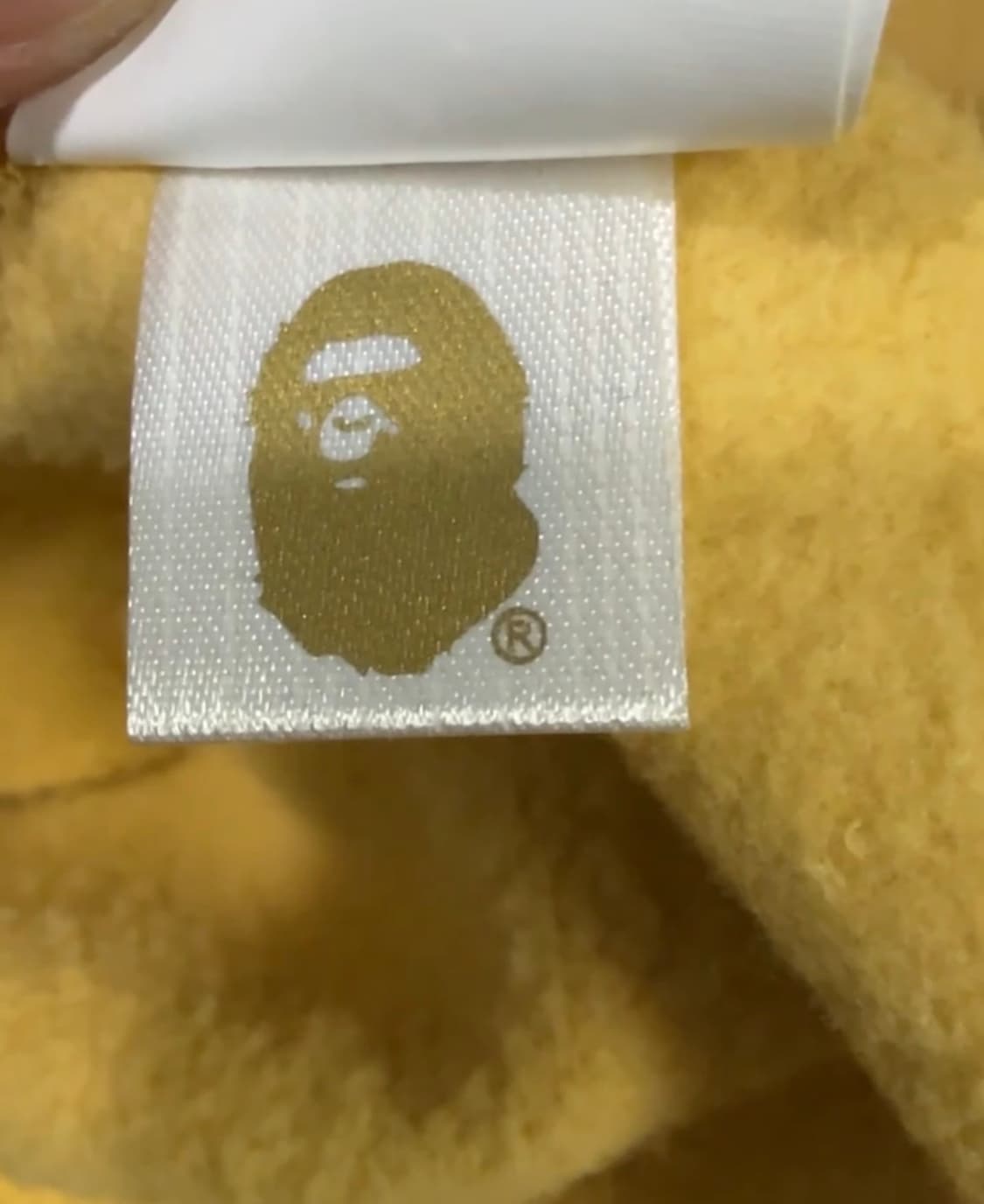 정품 베이프 퍼스트 카모 샤크 풀 집 후드 옐로우 XL 상품이미지5