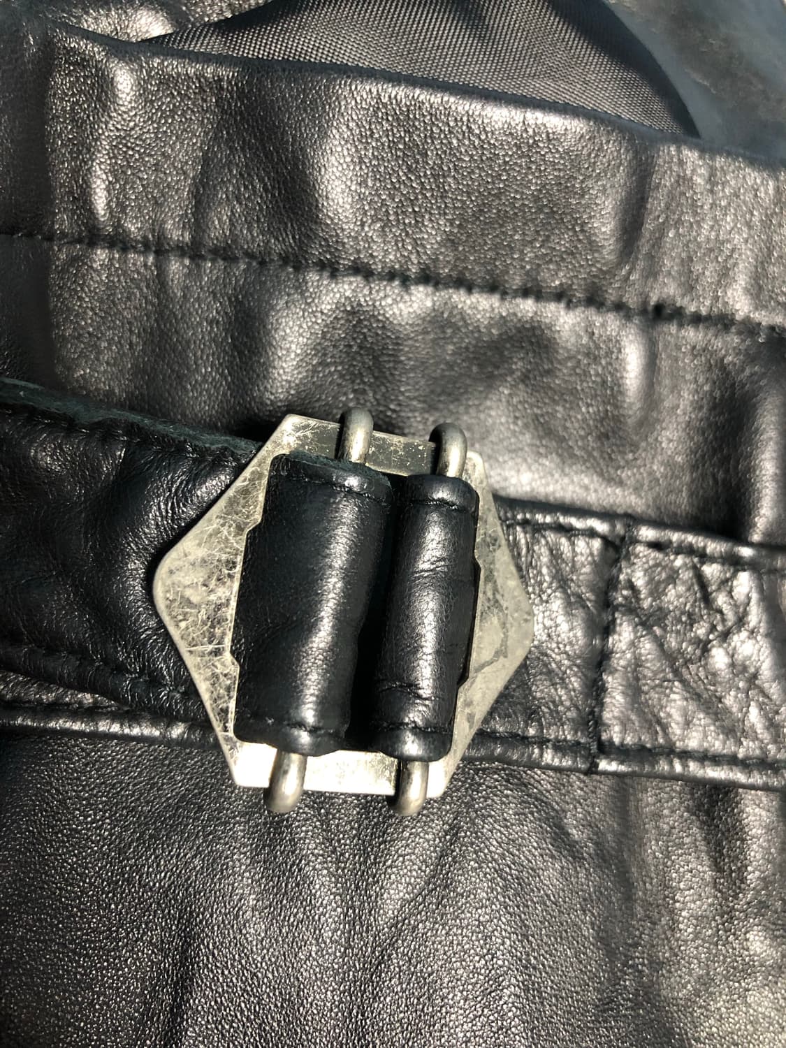 빈티지 구제 y2k 리얼 레더 라이더 크롭 가죽 자켓 상품이미지7