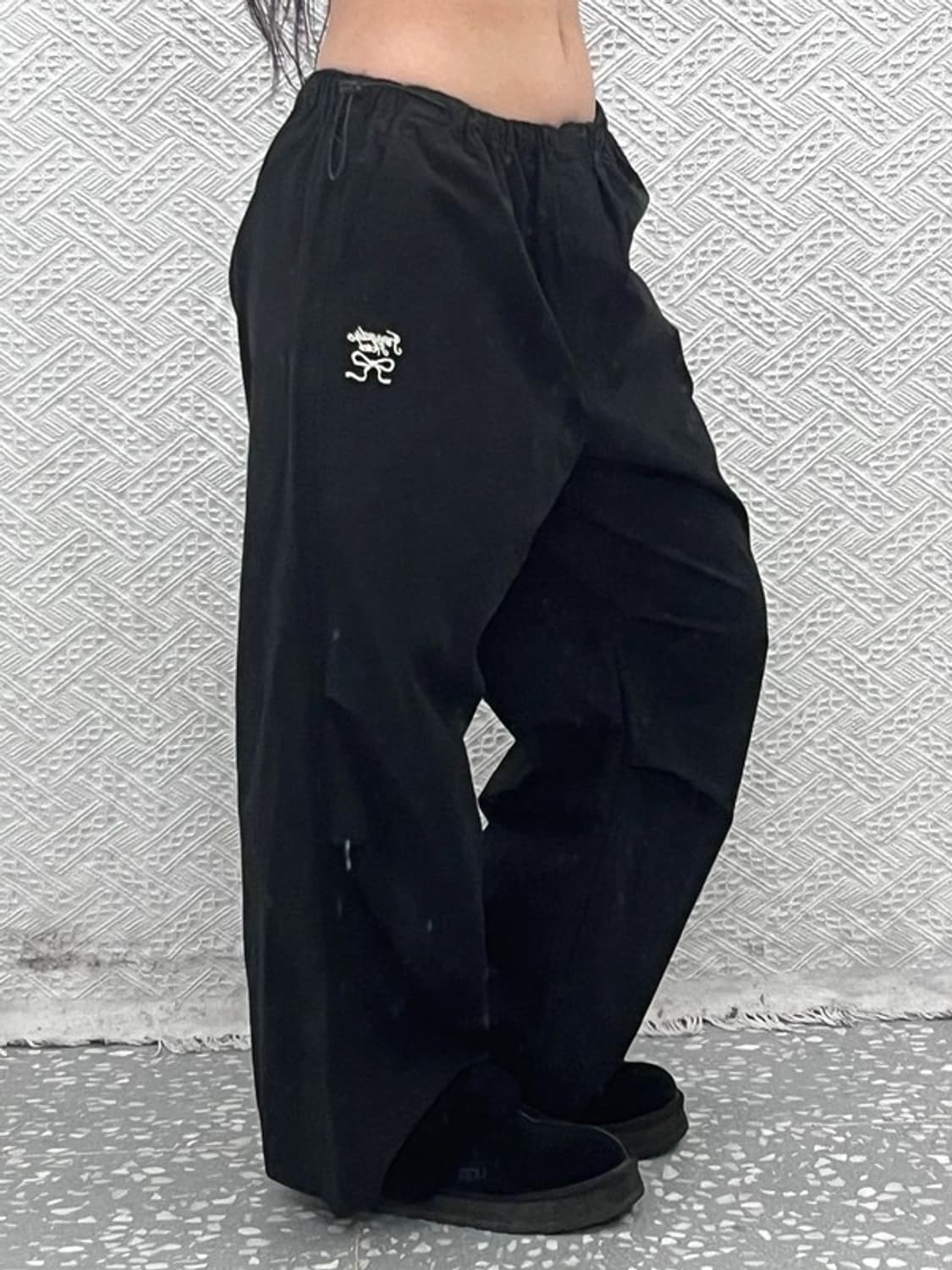 론론 드로잉 스트릿 펑크 키치 자수 파라슈트 팬츠 F C09485 상품이미지2