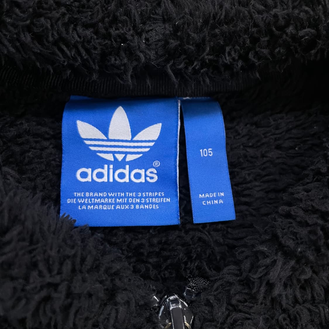 아디다스 빅 로고 후리스 후드집업 블랙 상품이미지5