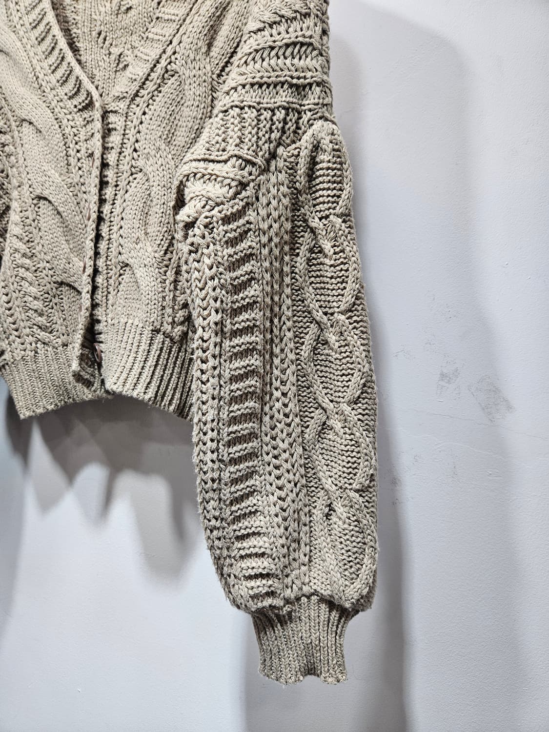 꽈배기 크롭 니트 가디건 상품이미지6