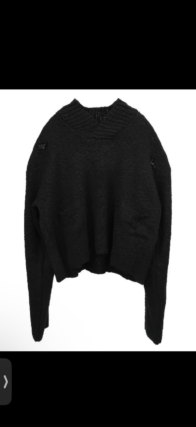 마리아노 포켓디테일 브이넥 니트블랙 L  상품이미지1