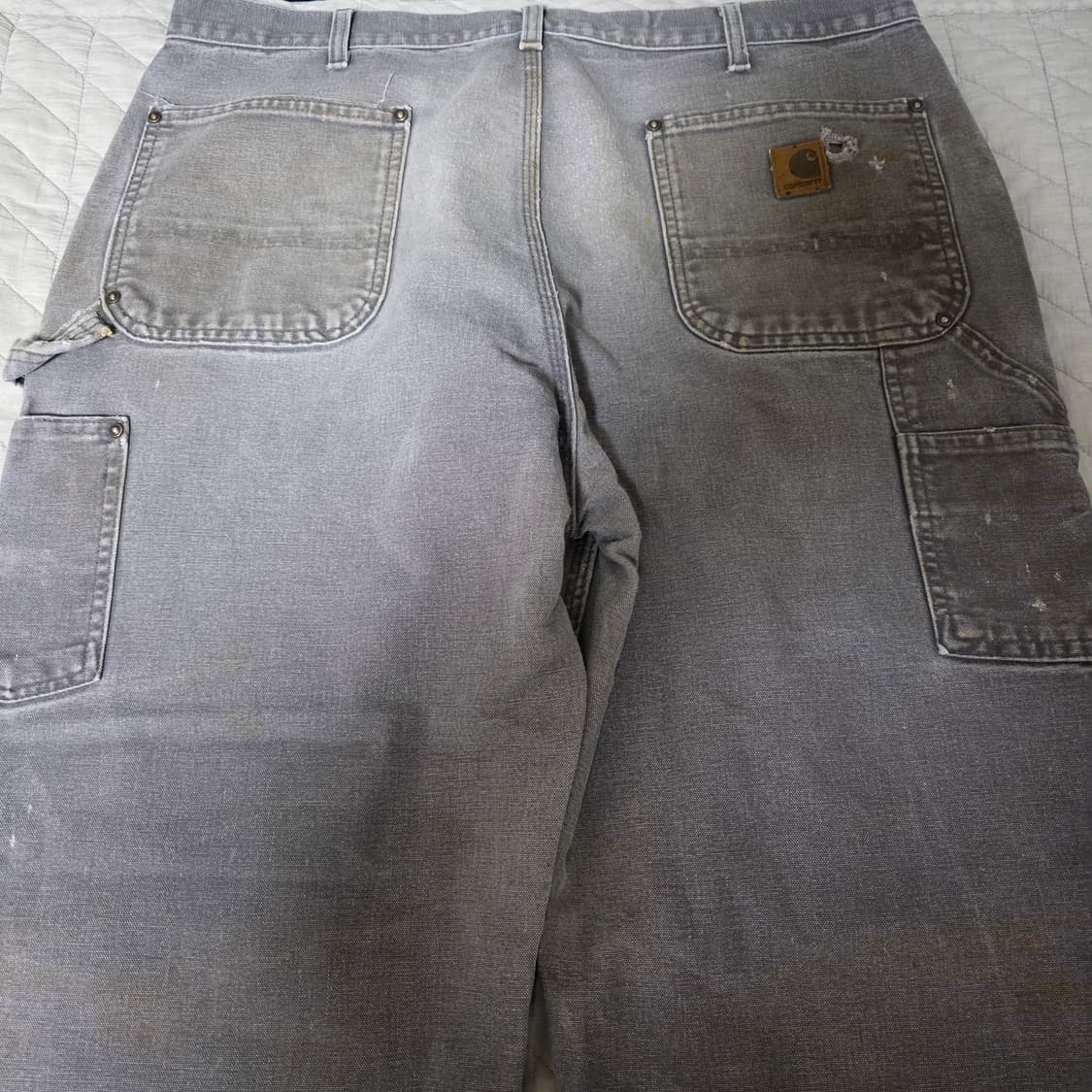 [38X30] 00s 칼하트 더블니 B136 GVL 트래쉬드 팬츠 G-1 상품이미지7