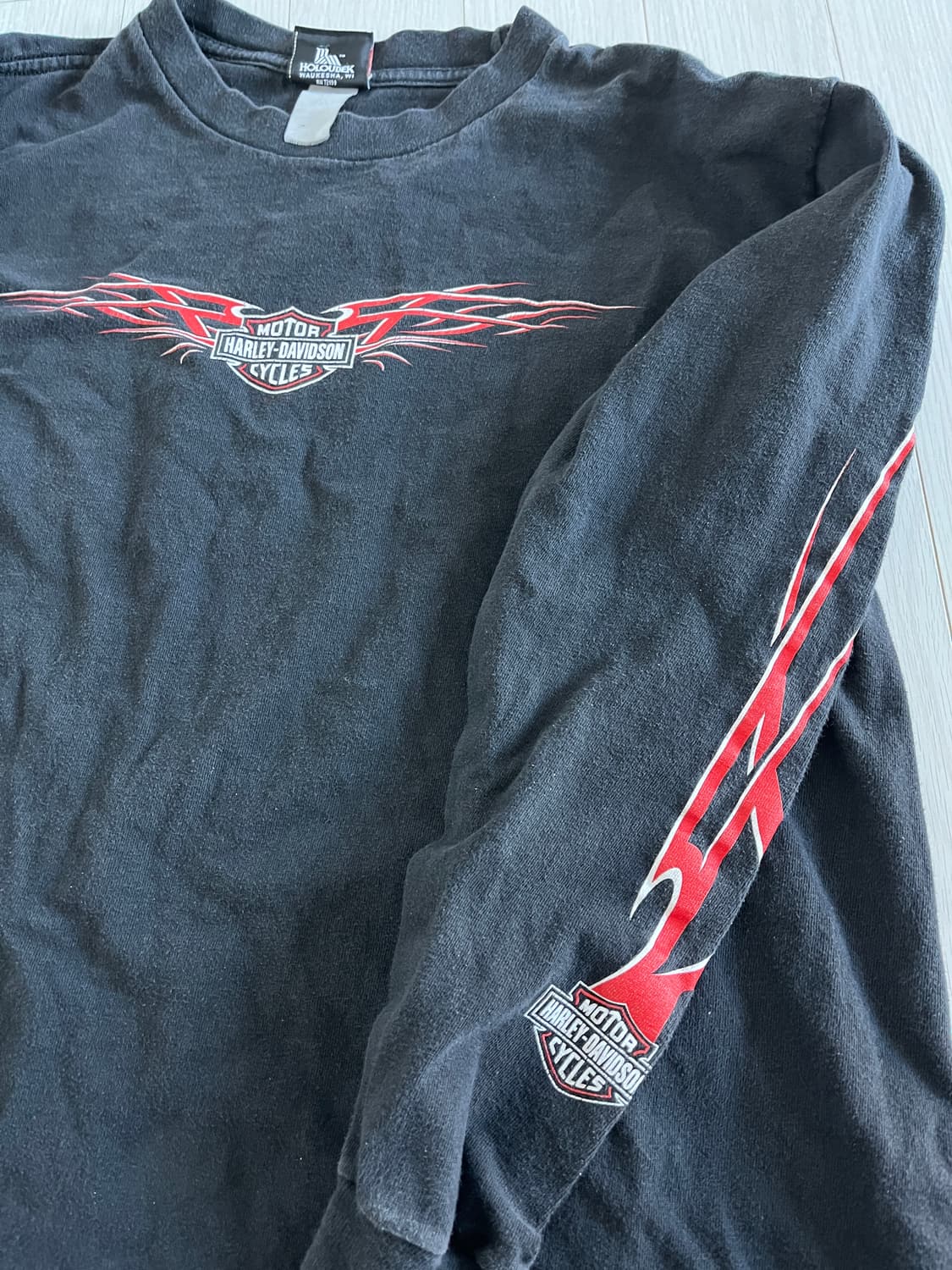 할리데이비슨 빈티지 롱슬리브 L 레드플레임 상품이미지4