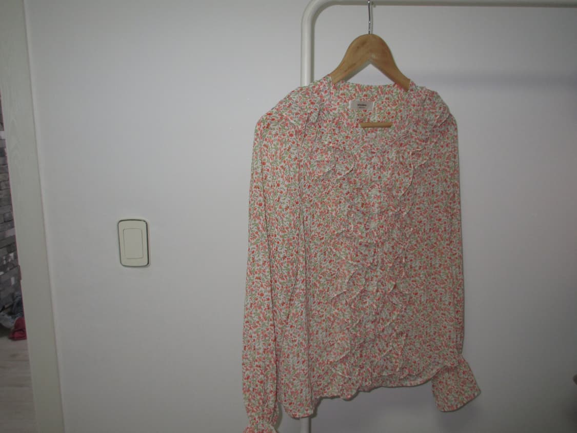 vintage flower ruffle chffon blouse 상품이미지1
