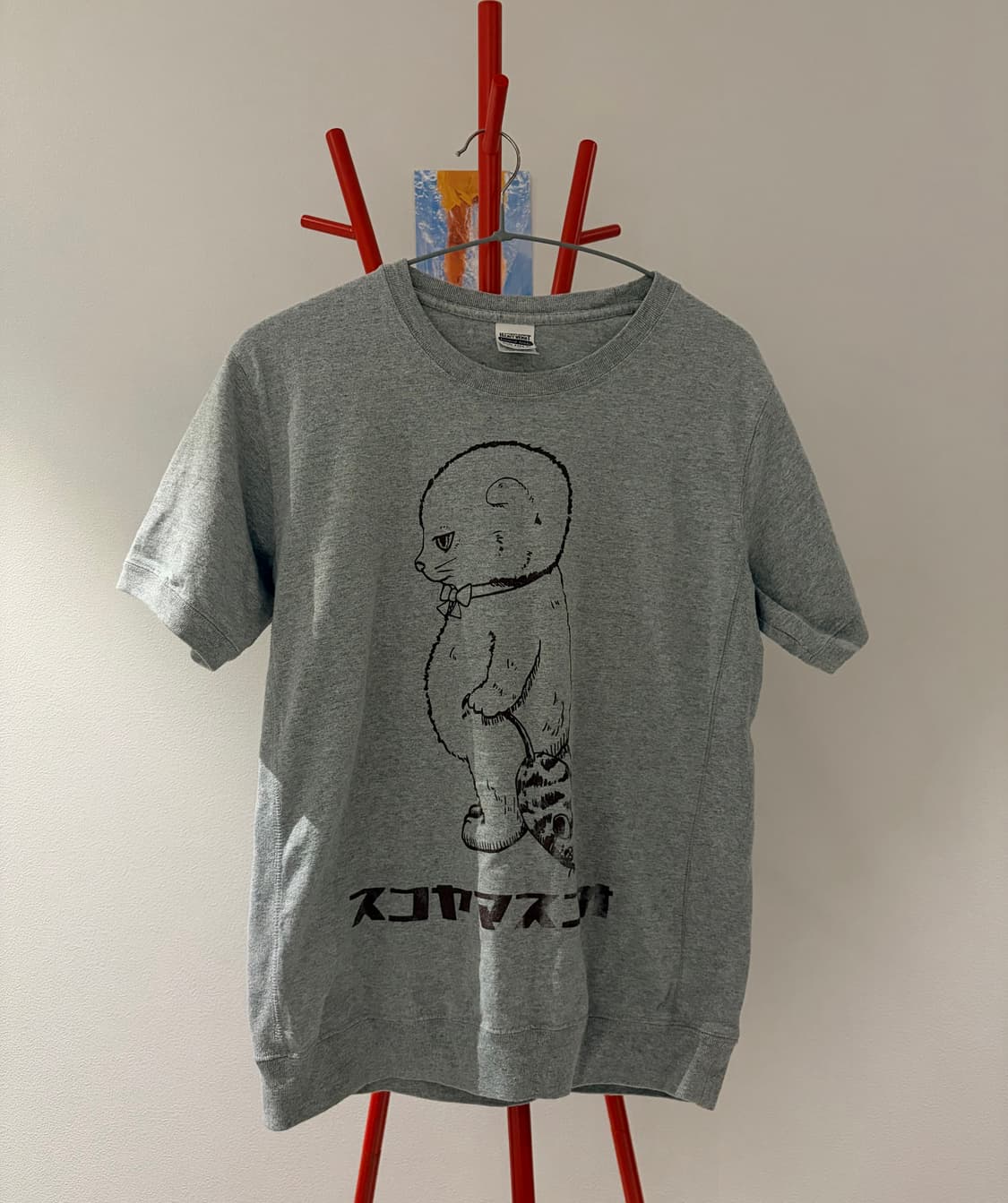 모리걸 삐친 고양이 하프슬리브 반팔 일본 빈티지 상품이미지1