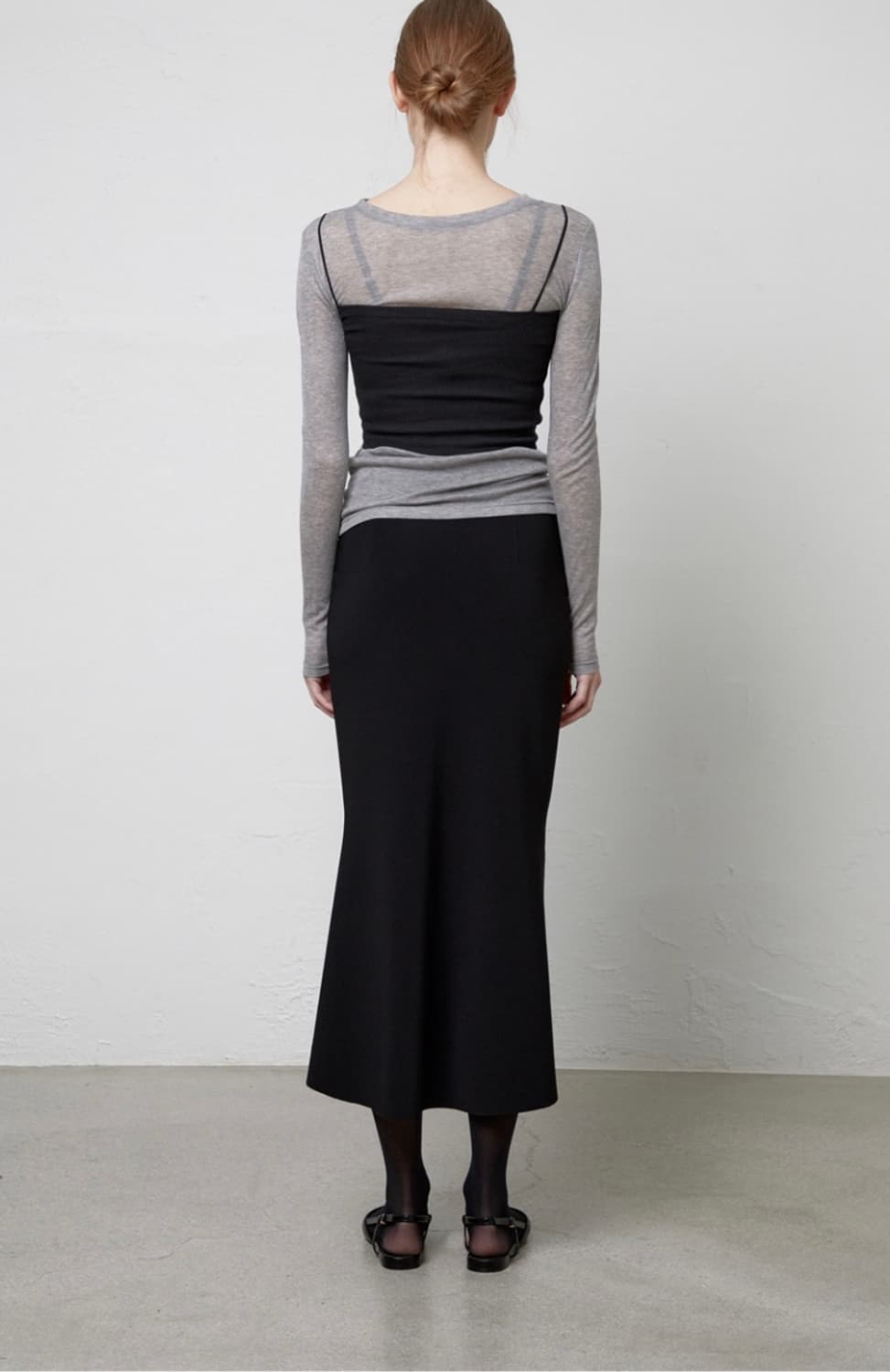 리파인드 902 머메이드 밴딩 미디 스커트   상품이미지3