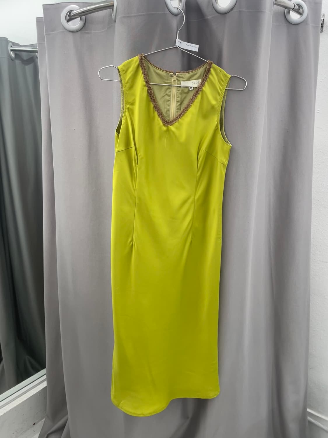 셔링 라임 미디 원피스 상품이미지2