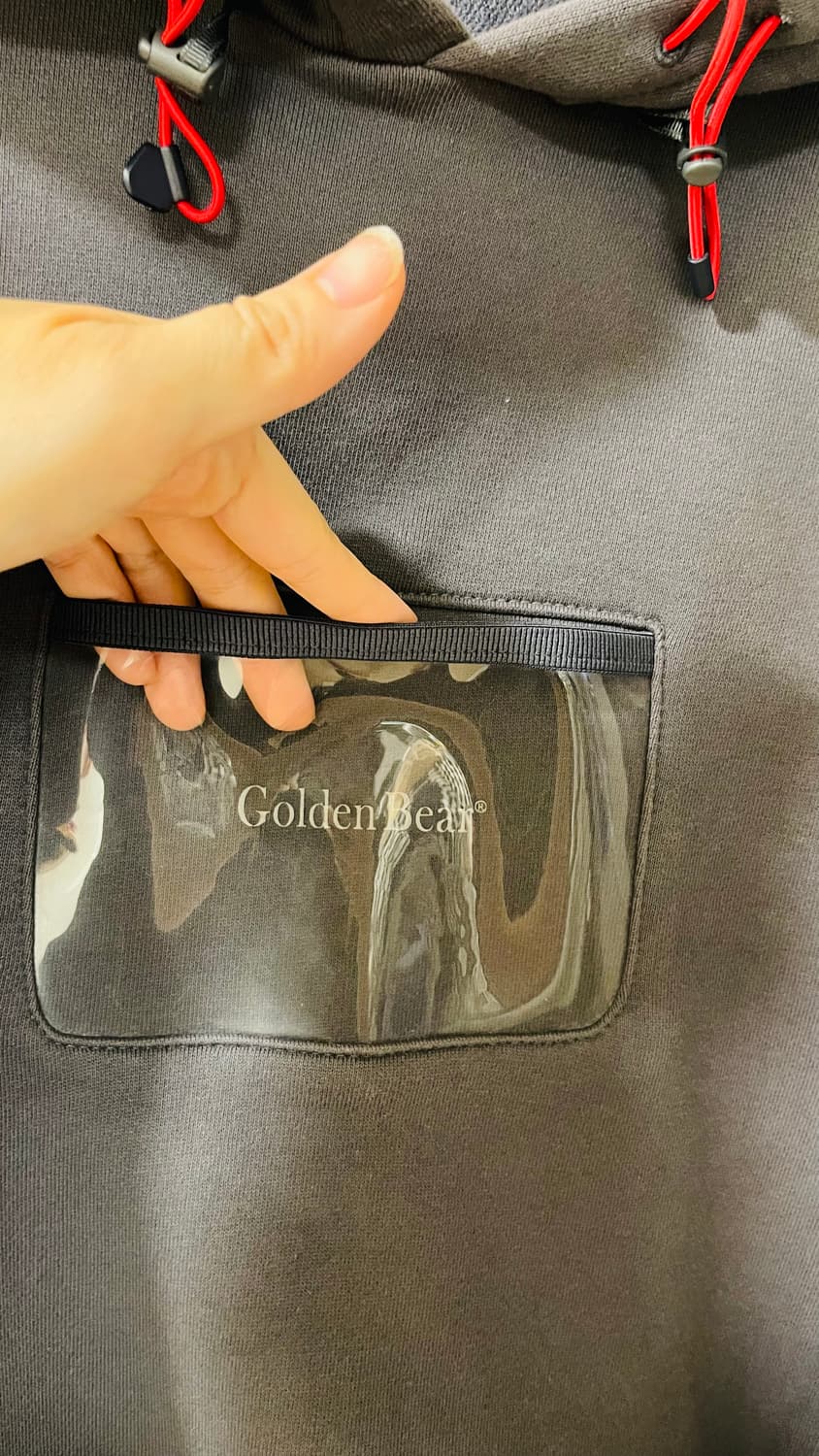 새상품) 골든베어 golden bear 우븐 배색 후드티 S 정가 19만 상품이미지4