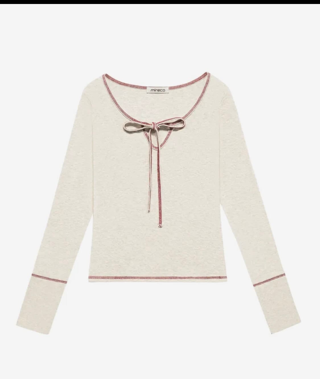 미레코 스티치 리본 티 오트밀 상품이미지4