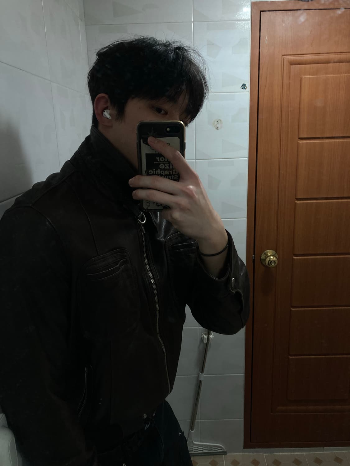 양가죽 레더 자켓 브라운 상품이미지4