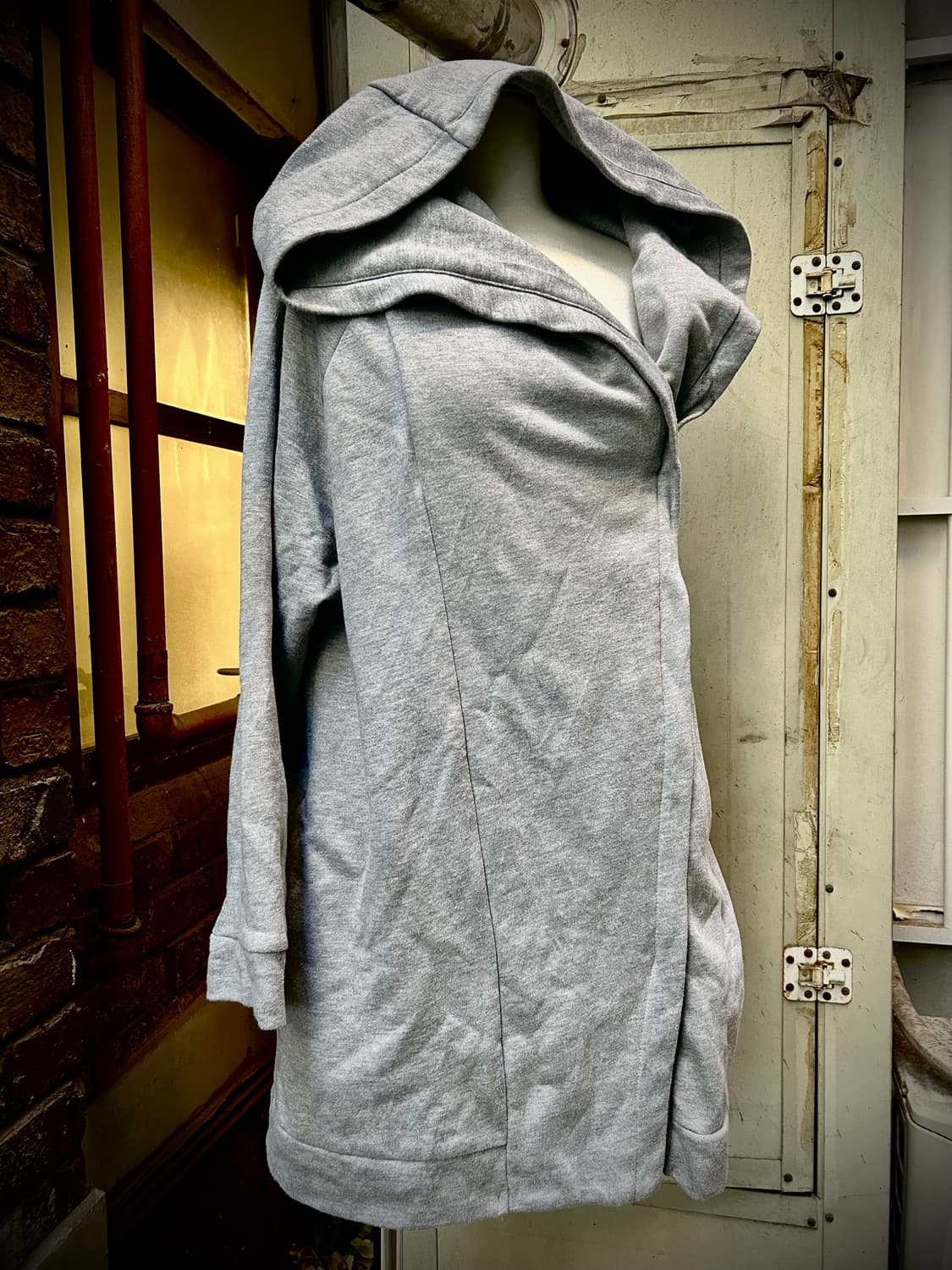 2000s JPN 드레이프 사선 스웻 후드집업  상품이미지1