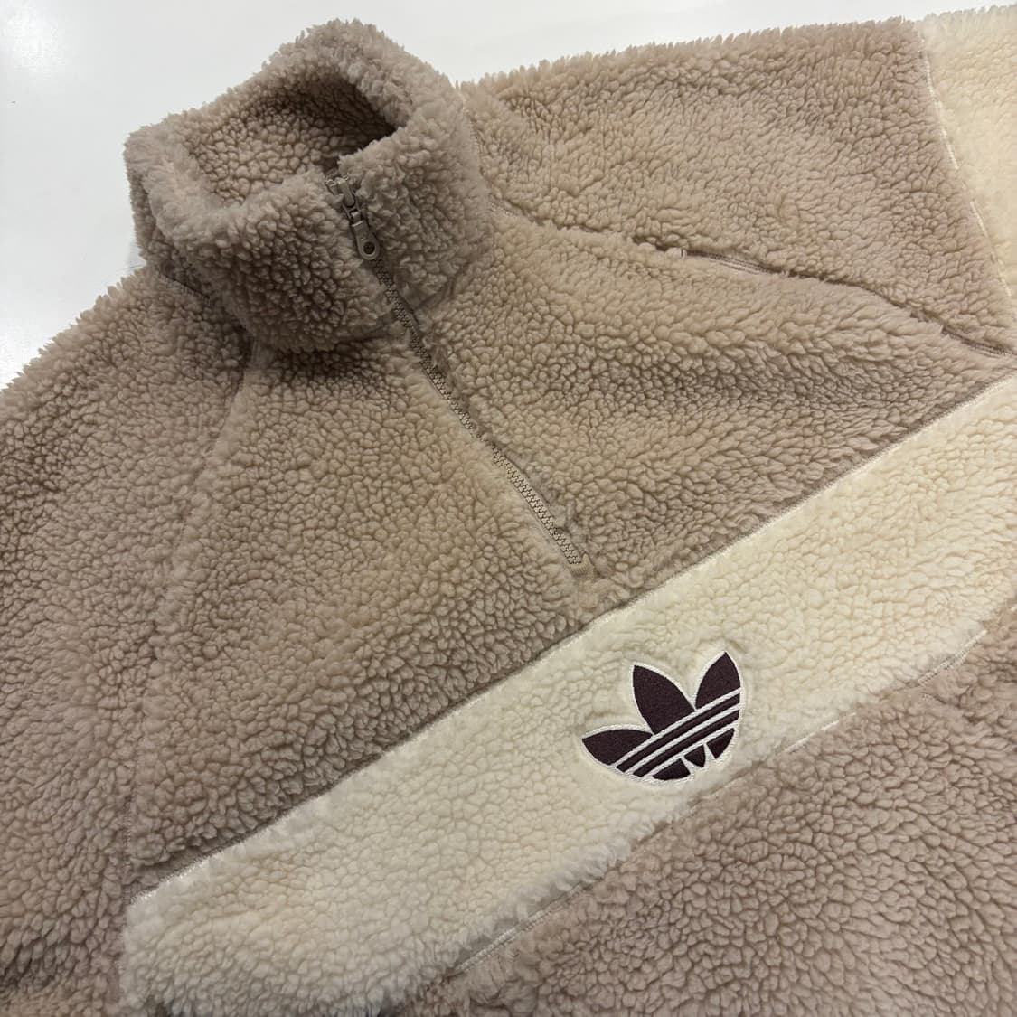 [M] 아디다스 윈터 뽀글이 플리스 하프집업 베이지 B886 상품이미지3