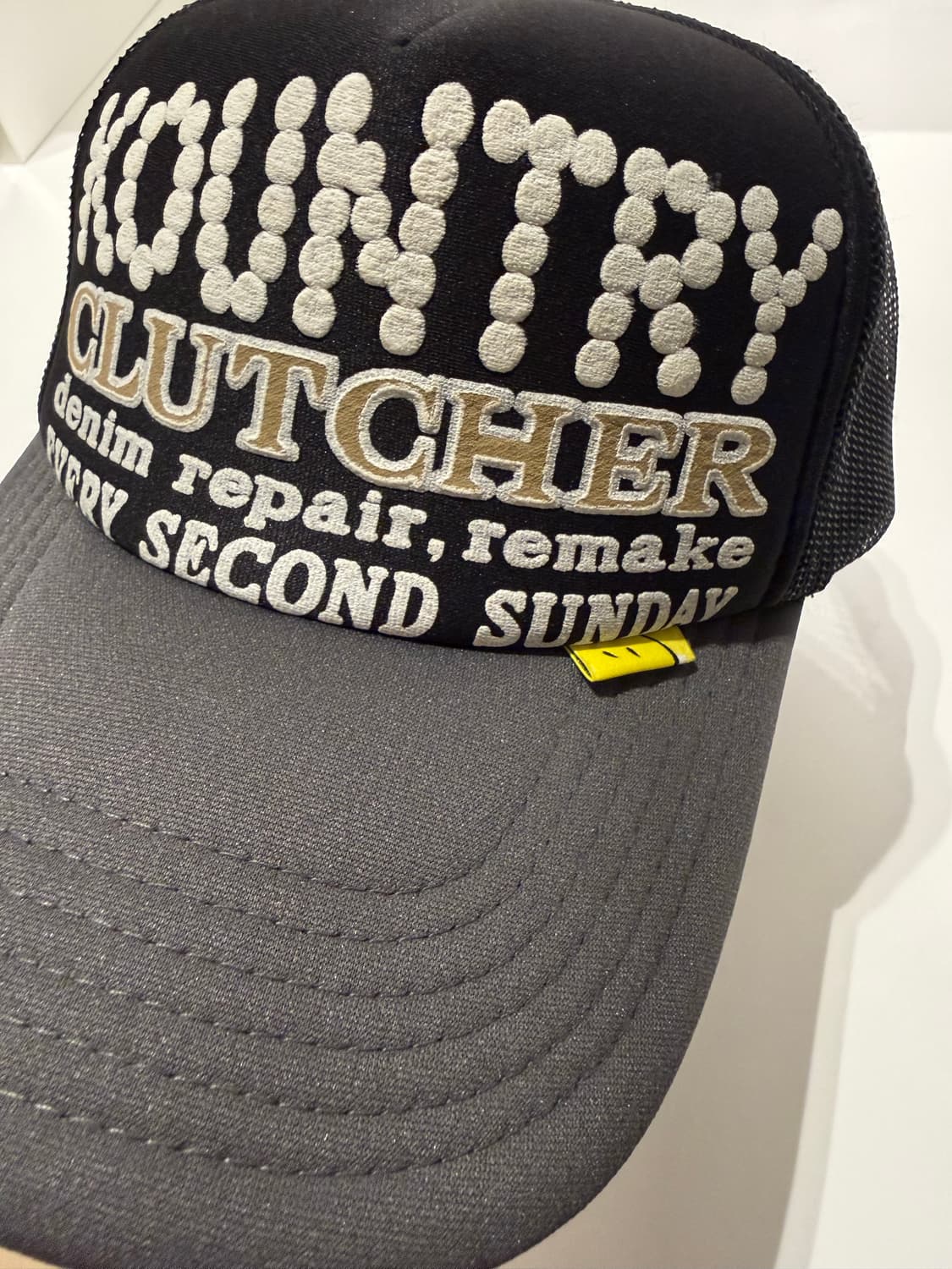 캐피탈 컨트리 펄 크러쳐 트러커 캡 블랙 그레이 상품이미지3