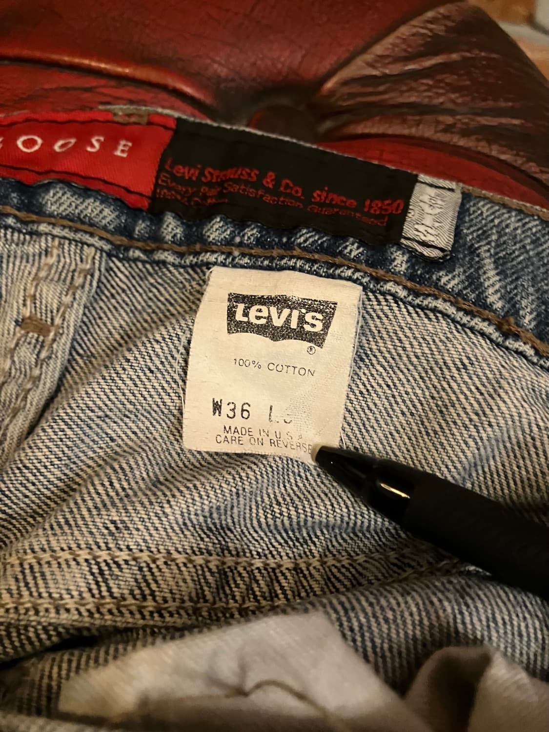 90s USA 빈티지 리바이스 실버탭 루즈핏 데님 팬츠 상품이미지9